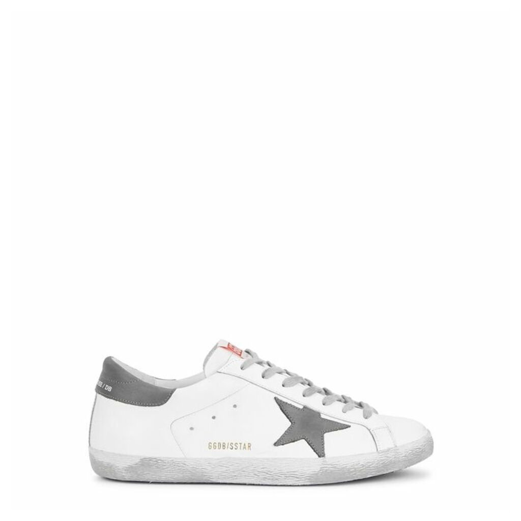 Golden Goose Deluxe Brand Superstar Distressed White Leather Sneakers