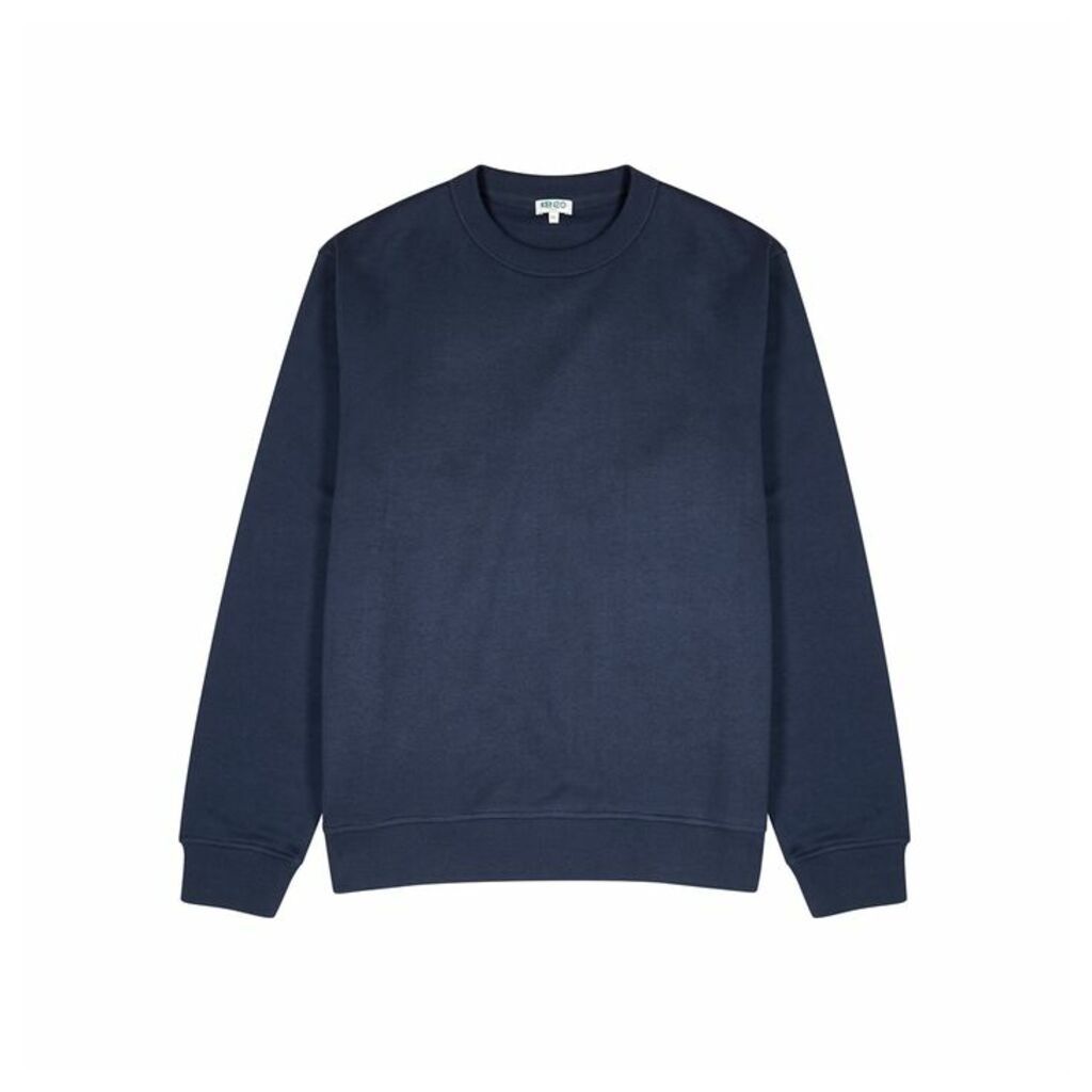Kenzo Navy Logo Cotton-blend Sweatshirt