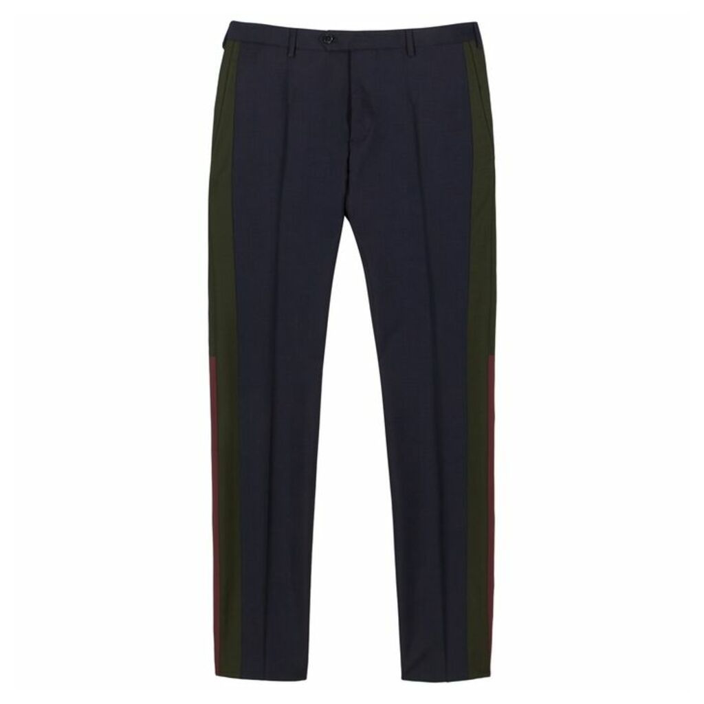 Valentino Navy Striped Cotton Trousers