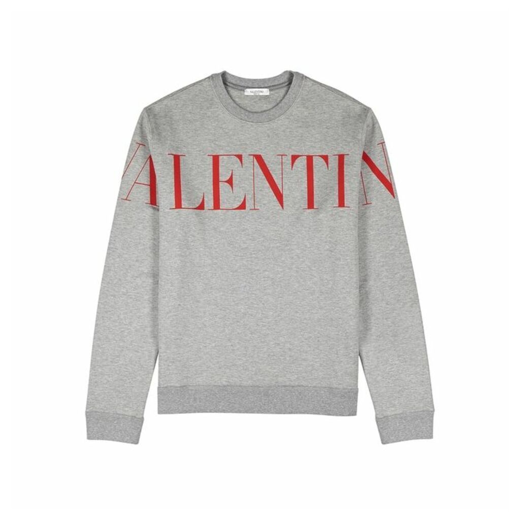 Valentino Grey Logo Cotton-blend Sweatshirt