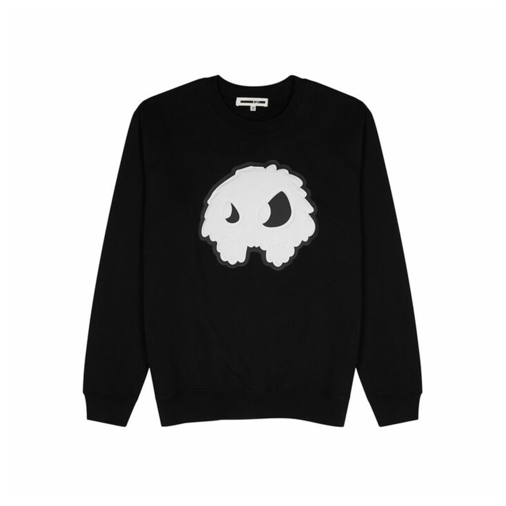 McQ Alexander McQueen Black Monster-embossed Cotton Sweatshirt