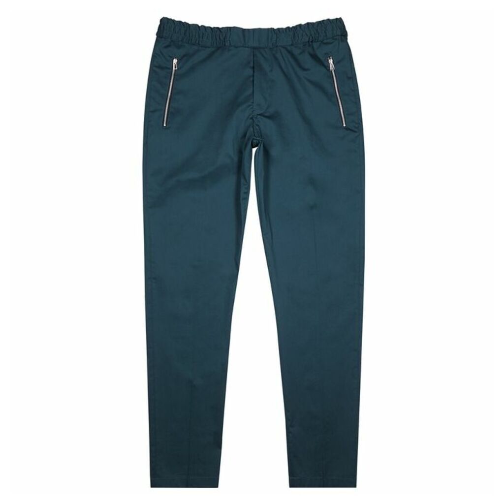 PS By Paul Smith Teal Cotton-blend Trousers