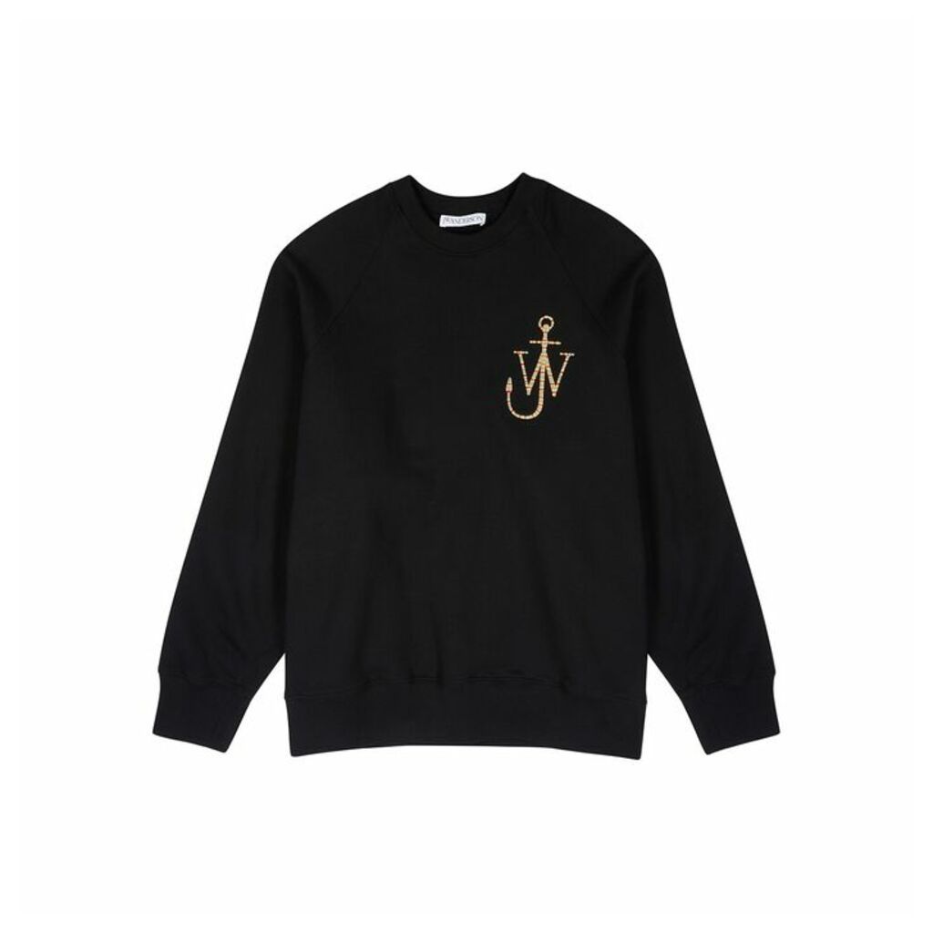 JW Anderson Black Logo-embroidered Cotton Sweatshirt