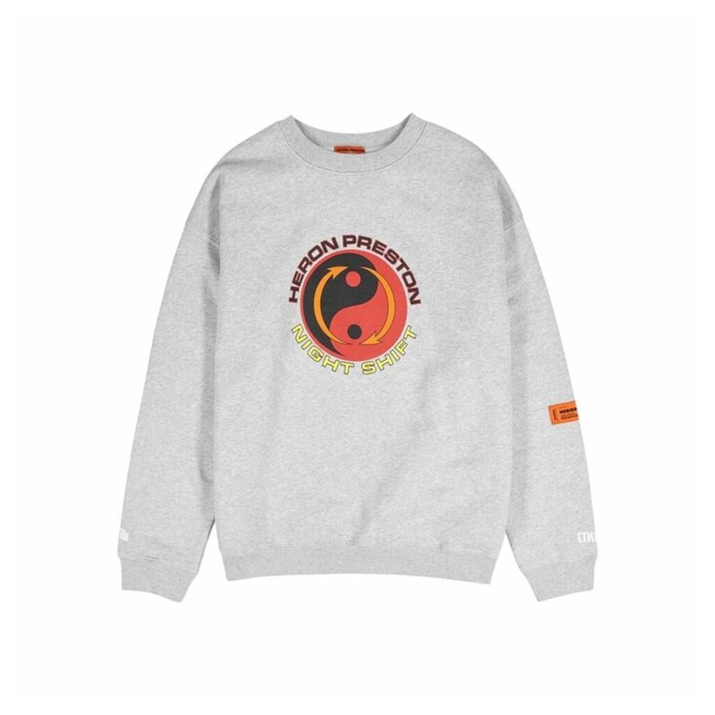 Heron Preston Tao Logo Grey Printed Cotton Sweatshirt