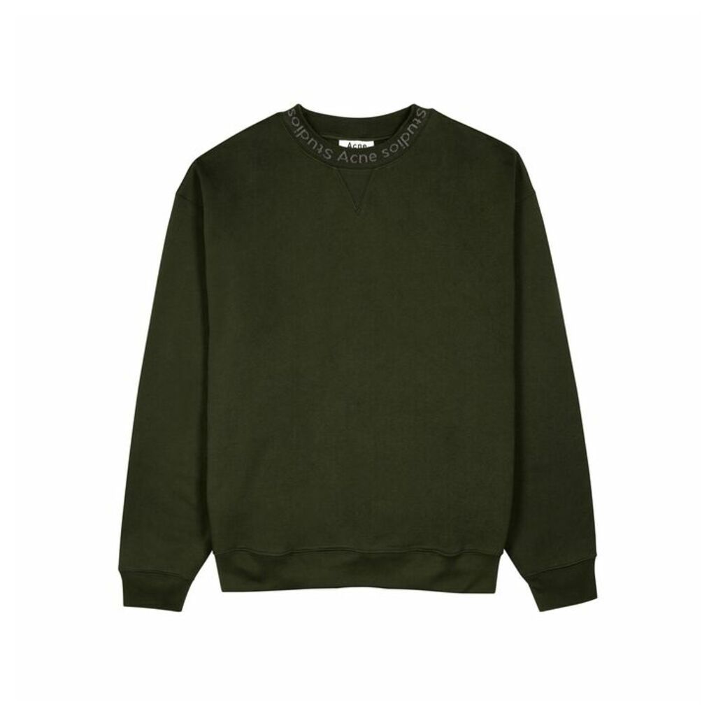 Acne Studios Flogho Army Green Jersey Sweatshirt