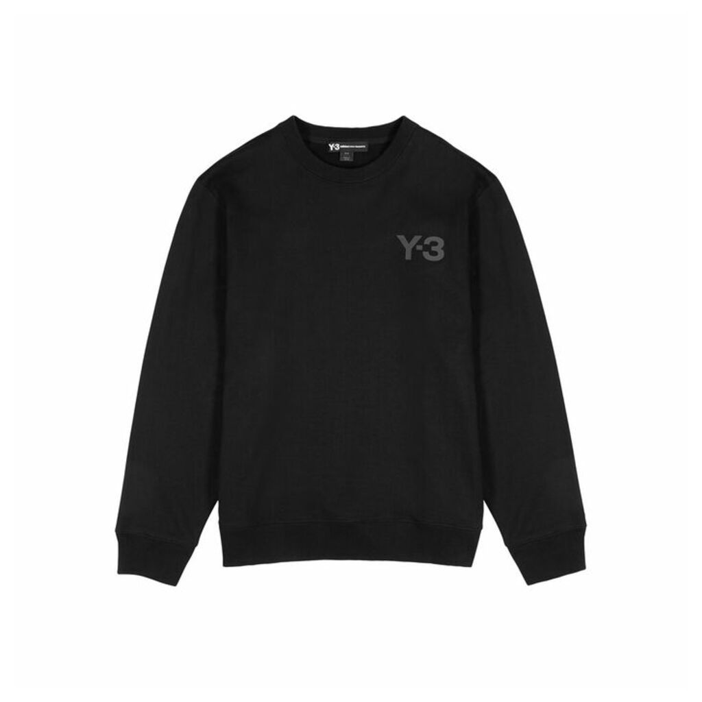 Y-3 Black Printed-logo Cotton Sweatshirt