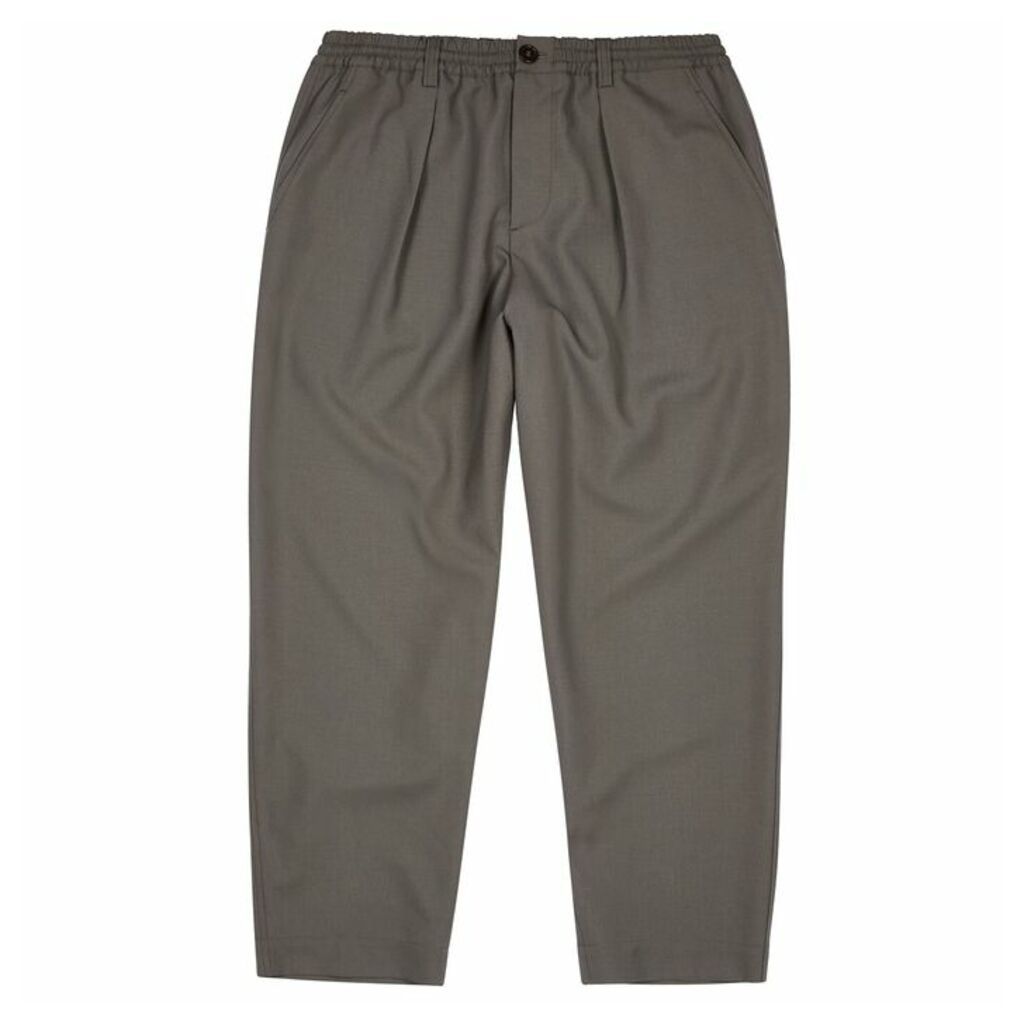 Marni Grey Wool Cropped-fit Trousers