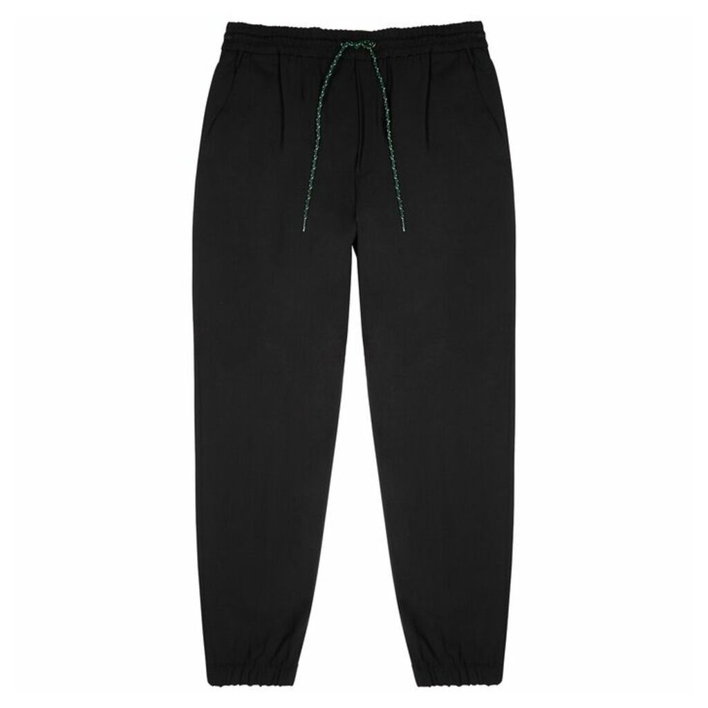 Kenzo Black Tapered Stretch-wool Trousers