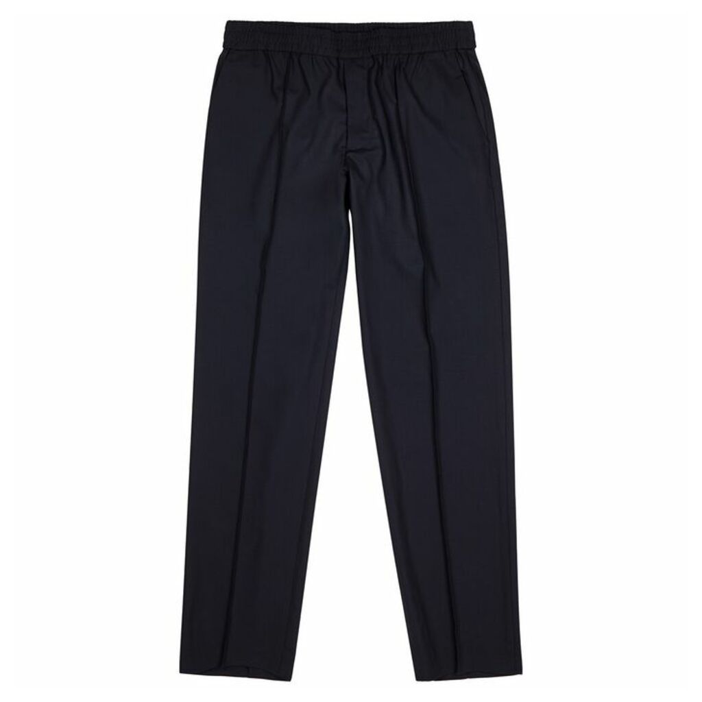 Emporio Armani Navy Wool-blend Trousers