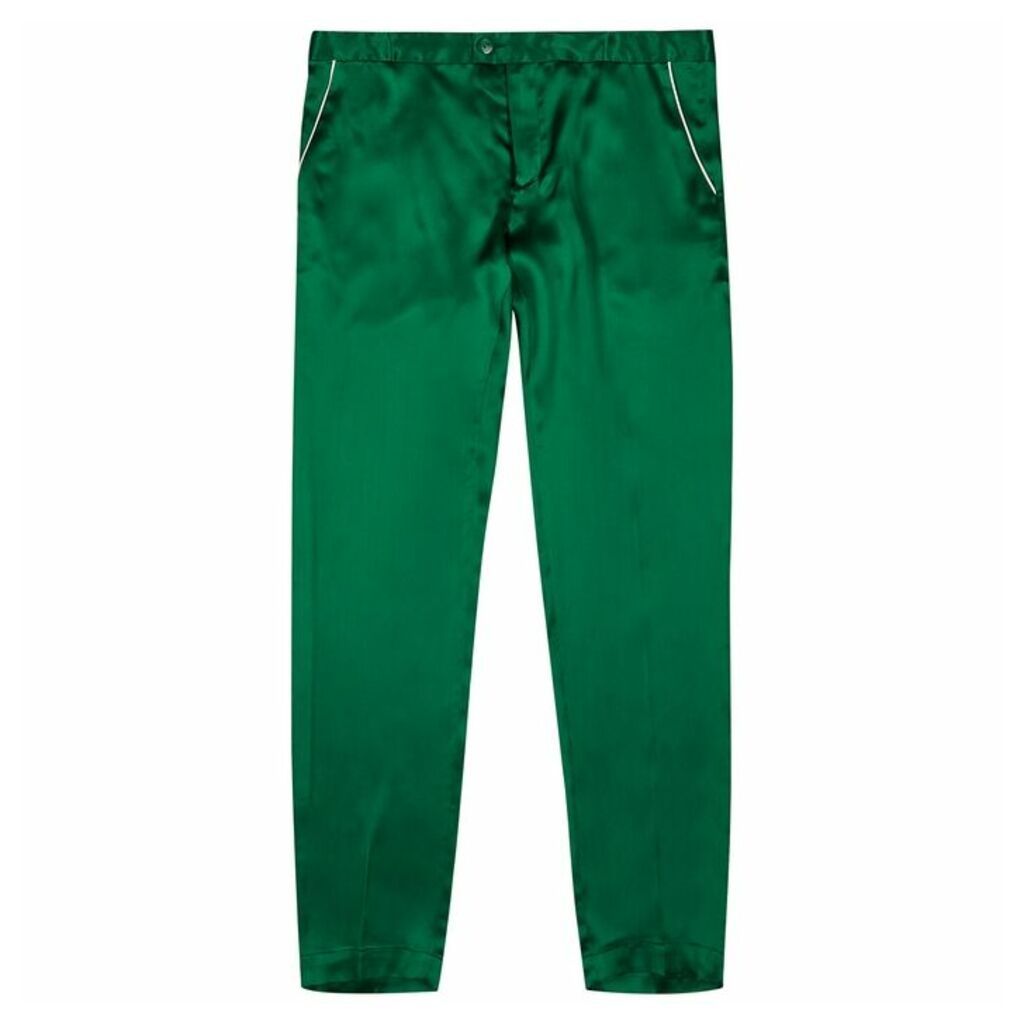 CASABLANCA Soirée Green Silk Trousers
