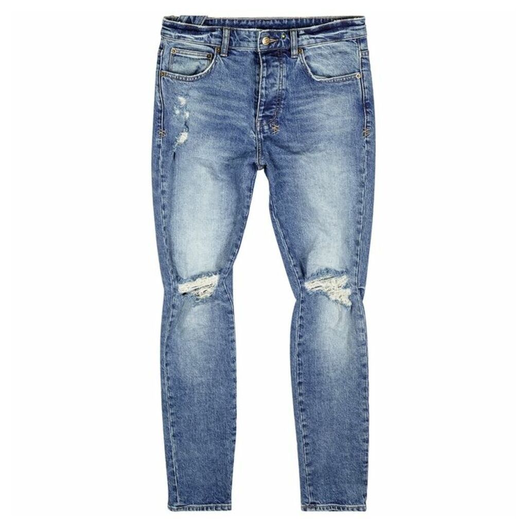 Ksubi Chitch Light Blue Distressed Slim-leg Jeans
