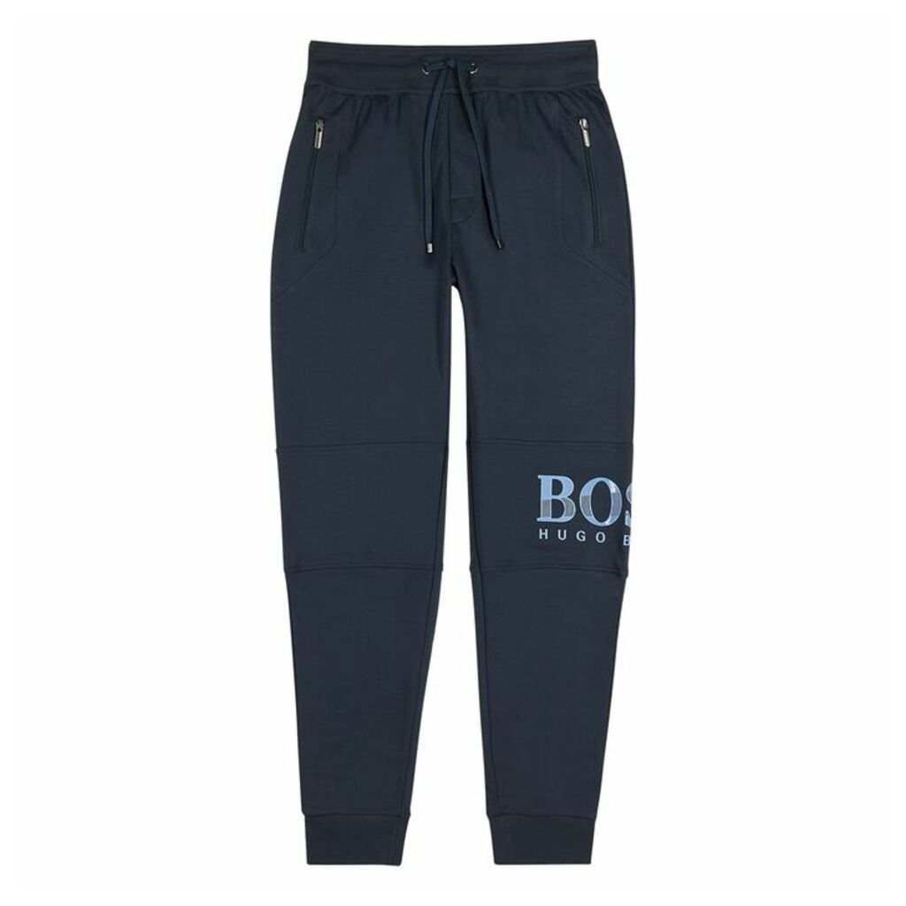 BOSS Navy Logo Jersey Sweatpants