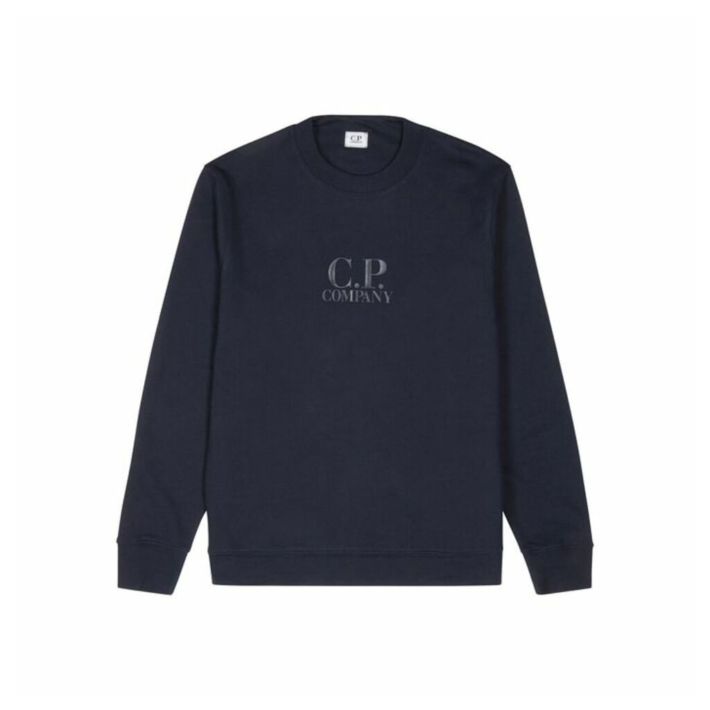 C.P. Company Navy Logo-print Cotton Sweatshirt