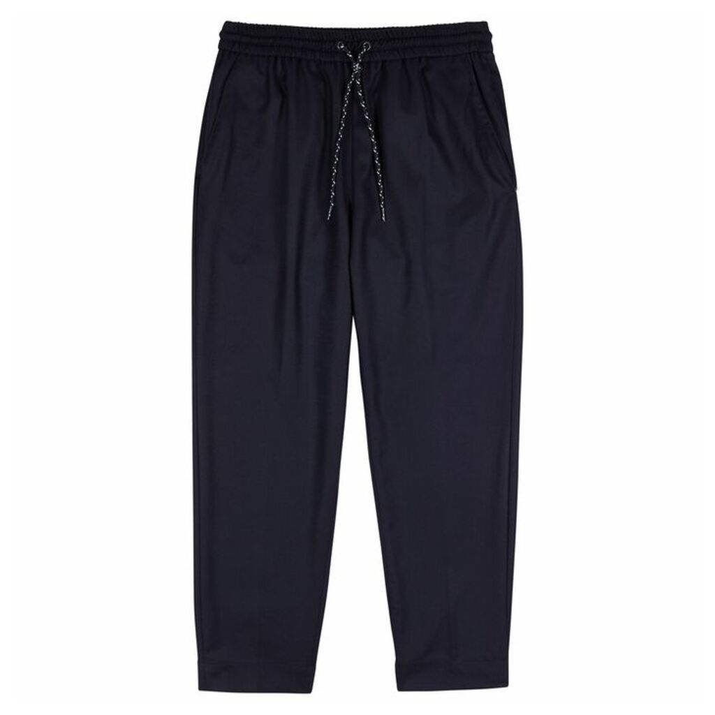 Kenzo Navy Tapered Wool Trousers