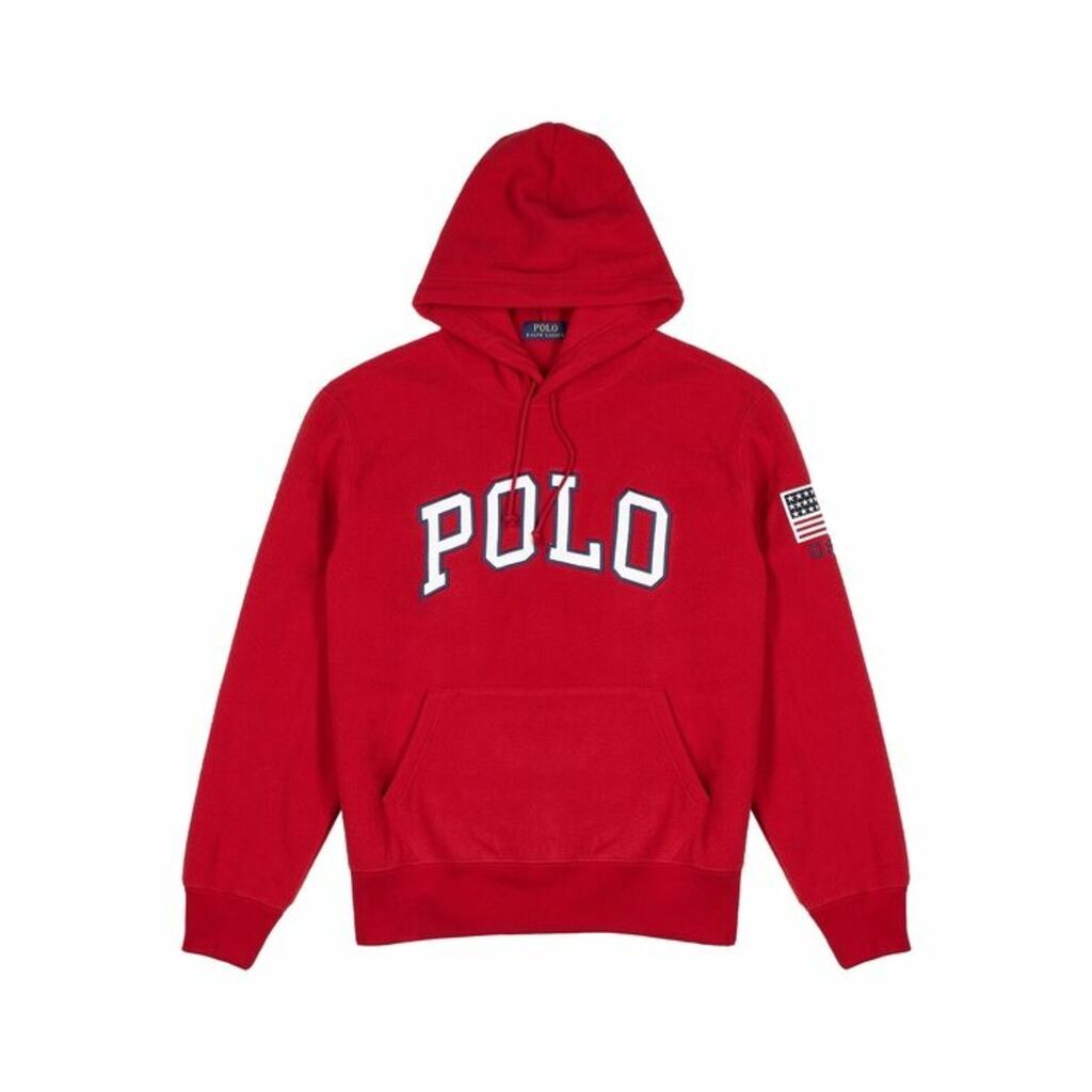 Polo Ralph Lauren Red Logo-appliquéd Fleece Sweatshirt
