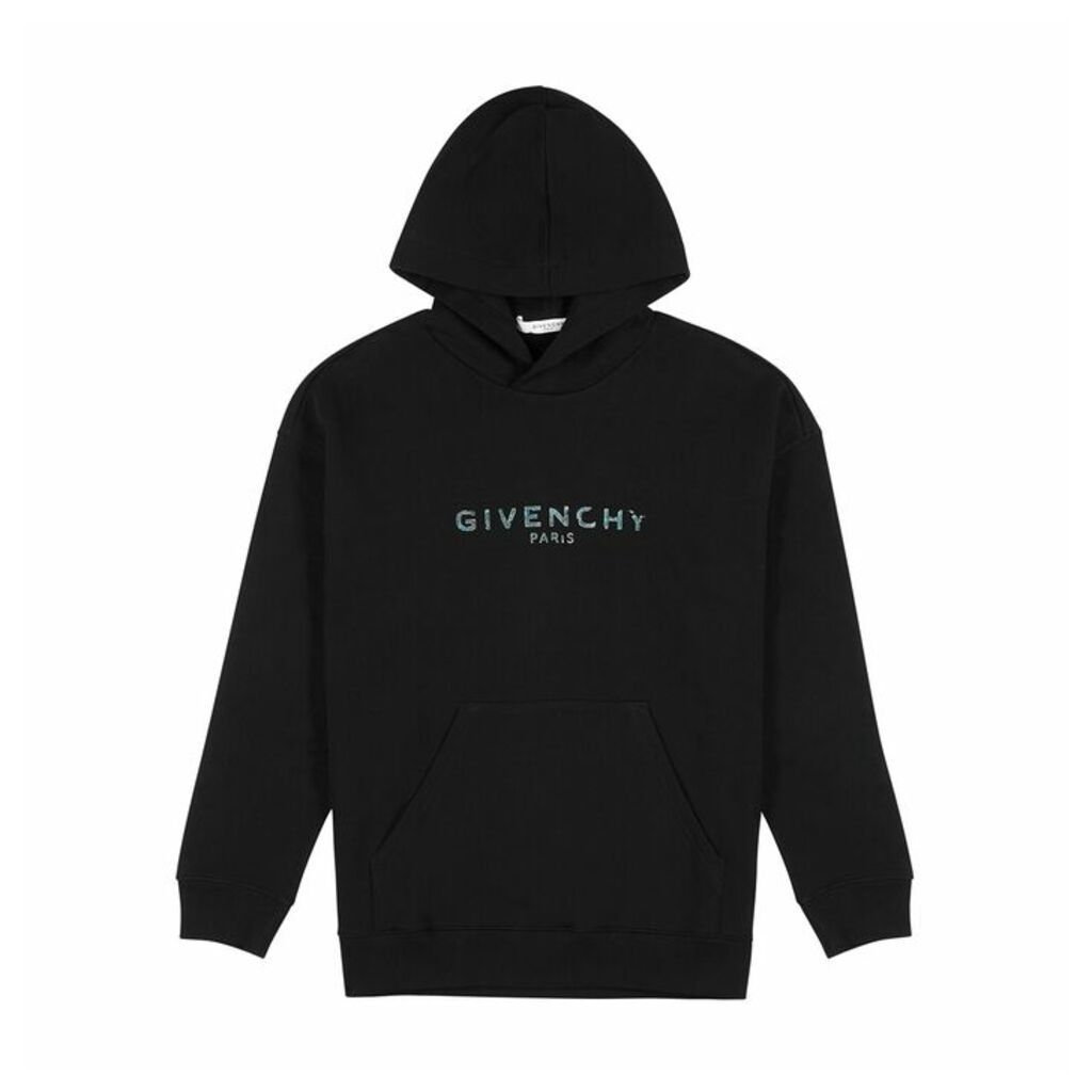 Givenchy Black Logo Hooded Cotton Sweatshirt