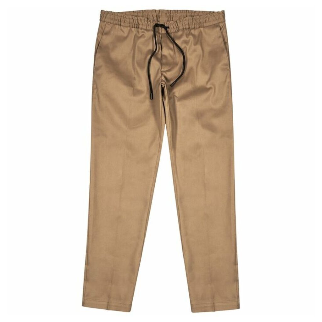 BOSS Camel Tapered Twill Trousers