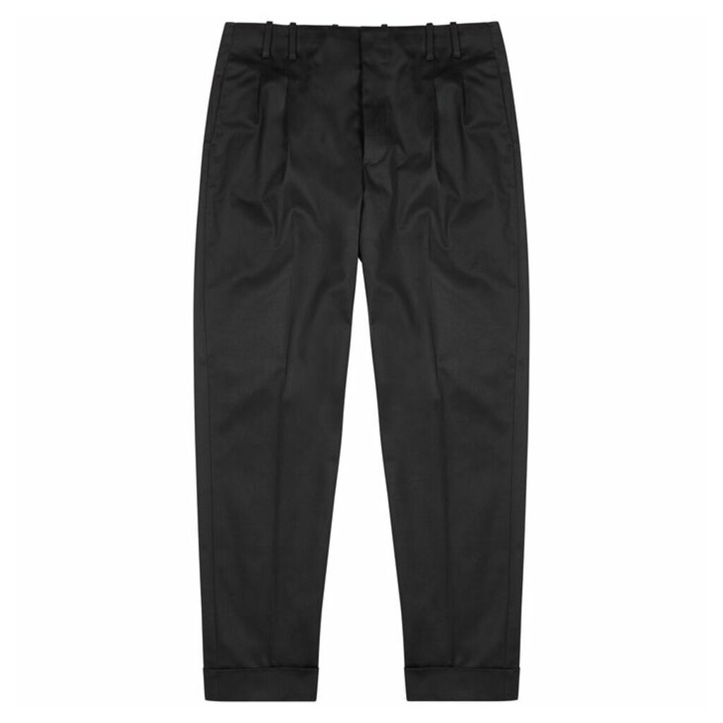 Paul Smith Black Tapered Stretch-wool Trousers