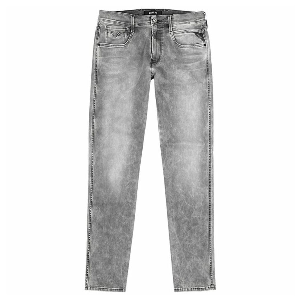 Replay Anbass Hyperflex Grey Slim-leg Jeans