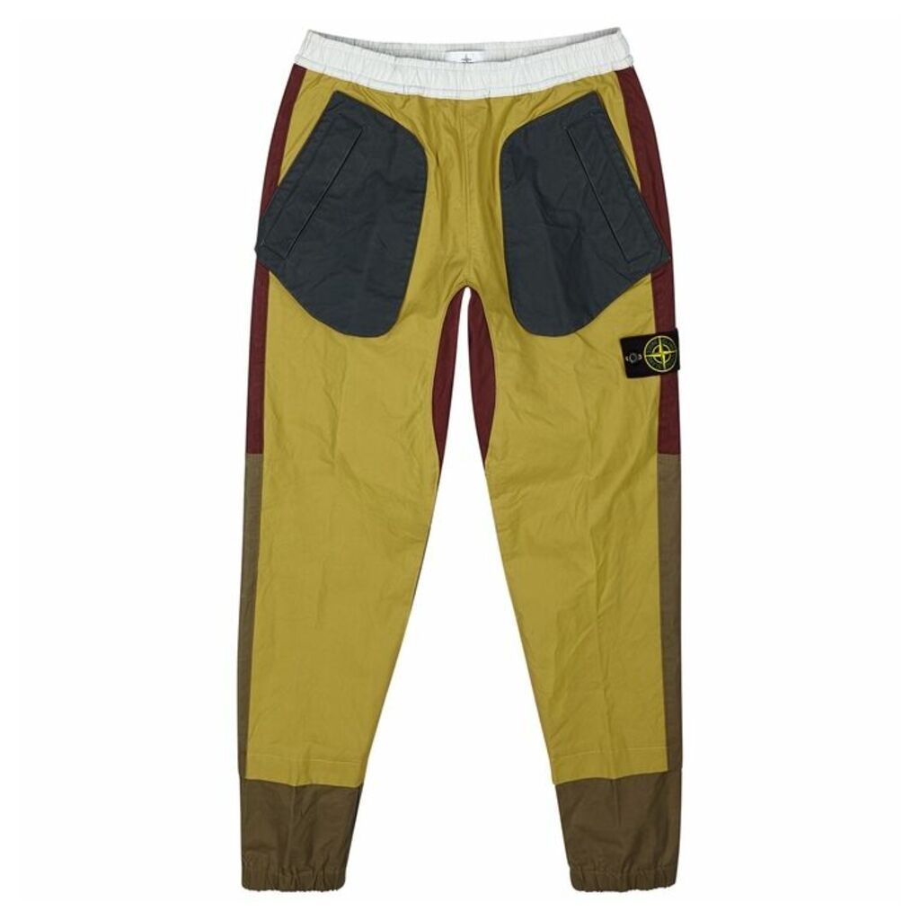 Stone Island Panelled Coated Cotton Trousers