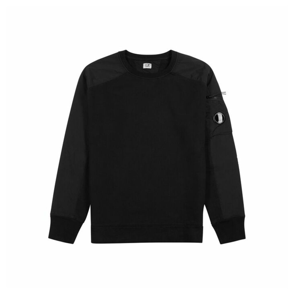 C.P. Company Black Cotton And Shell Sweatshirt
