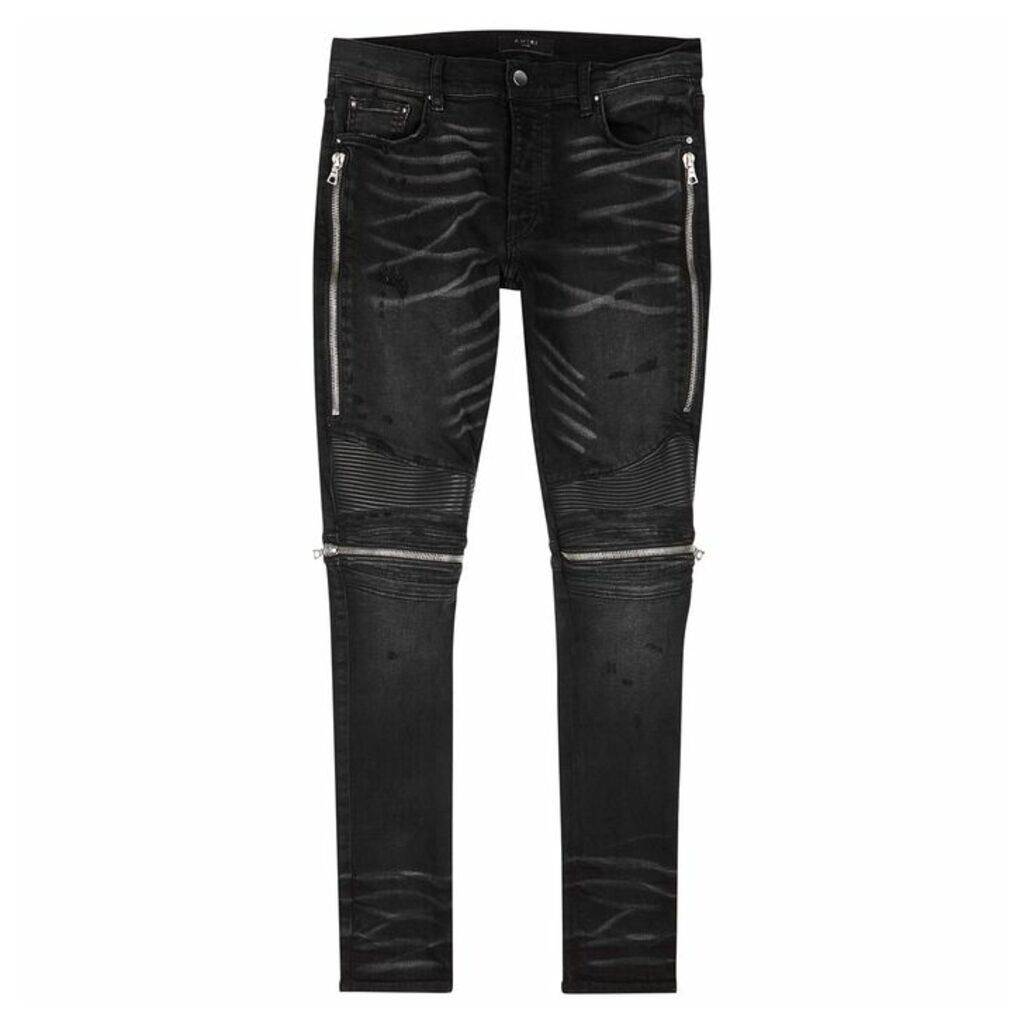 Amiri MX2 Black Distressed Skinny Jeans