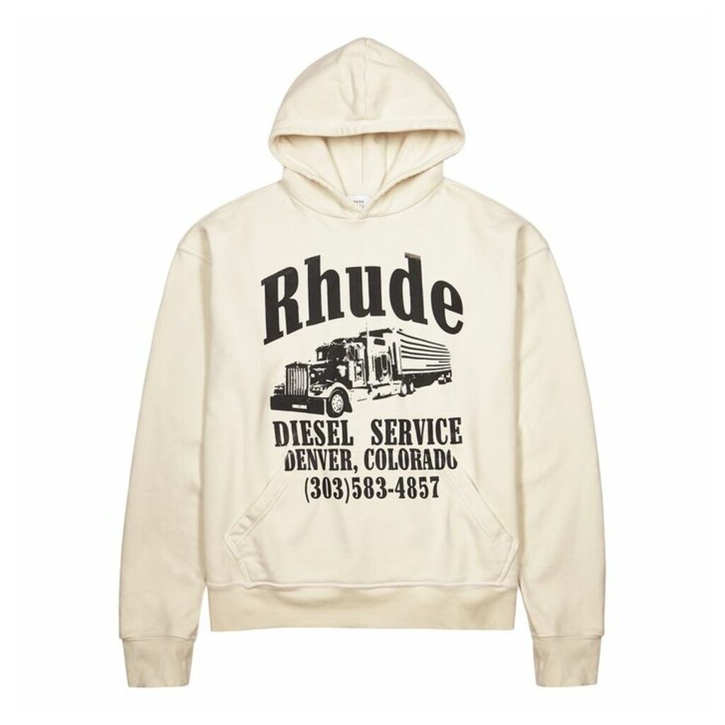 RHUDE Diesel Service White Cotton-jersey Sweatshirt