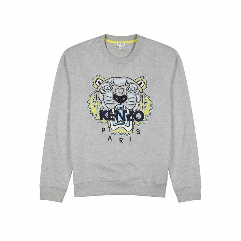 Kenzo Icon Grey Tiger-embroidered Sweatshirt