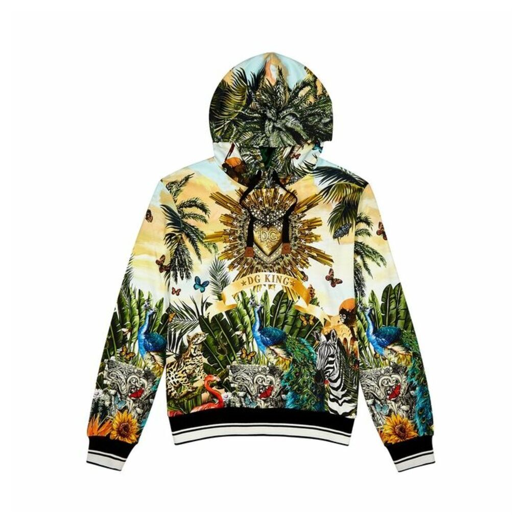 Dolce & Gabbana Printed Hooded Cotton Sweatshirt