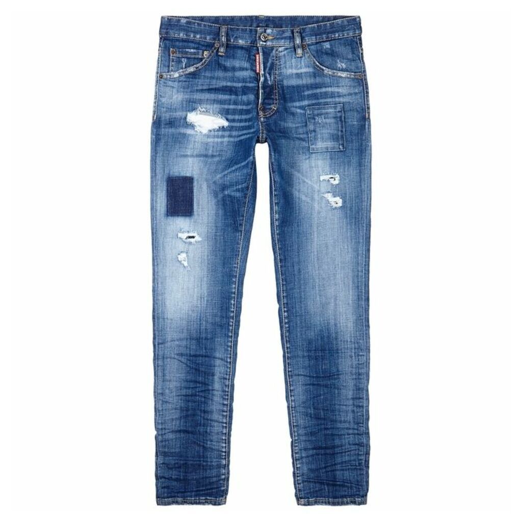 Dsquared2 Distressed Patch-appliqué Slim-leg Jeans