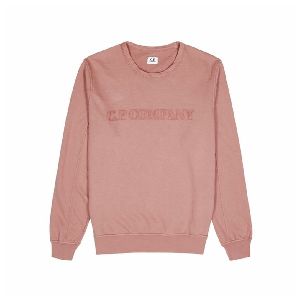 C.P. Company Dusky Pink Embroidered-logo Cotton Sweatshirt