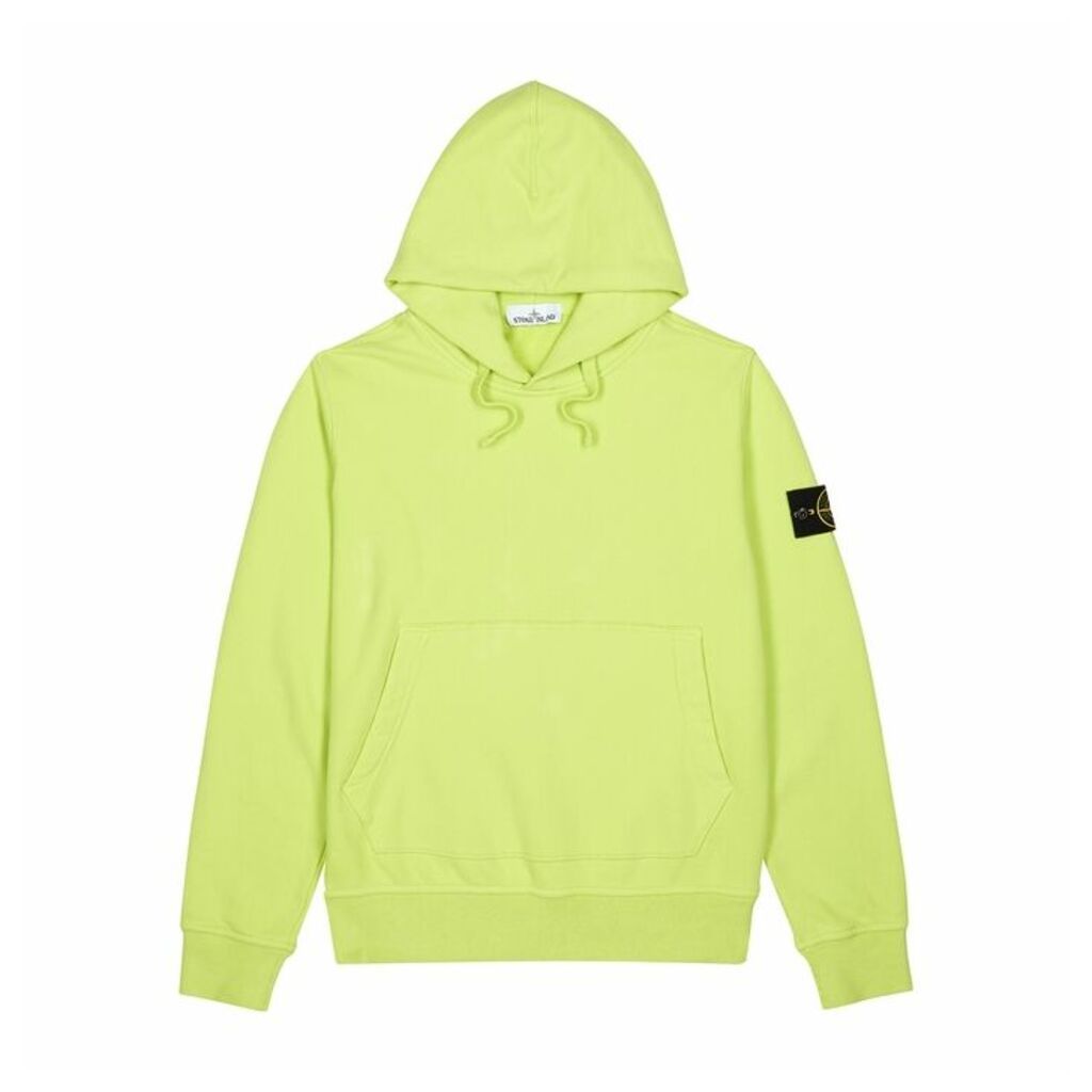 Stone Island Lime Hooded Cotton Sweatshirt