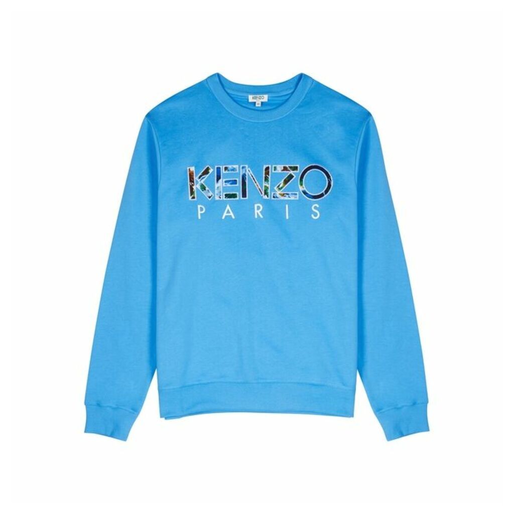 Kenzo Paris Blue Logo Cotton Sweatshirt