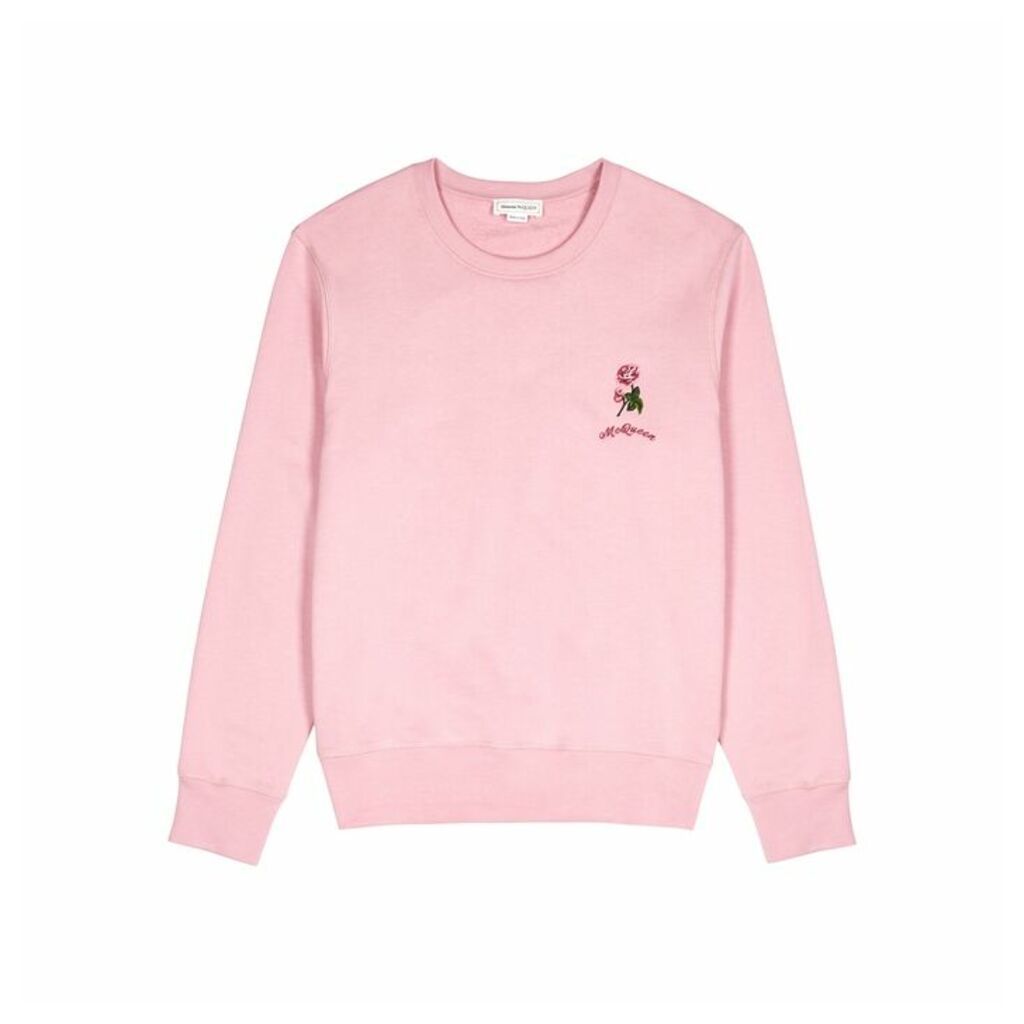 Alexander McQueen Pink Embroidered Cotton Sweatshirt