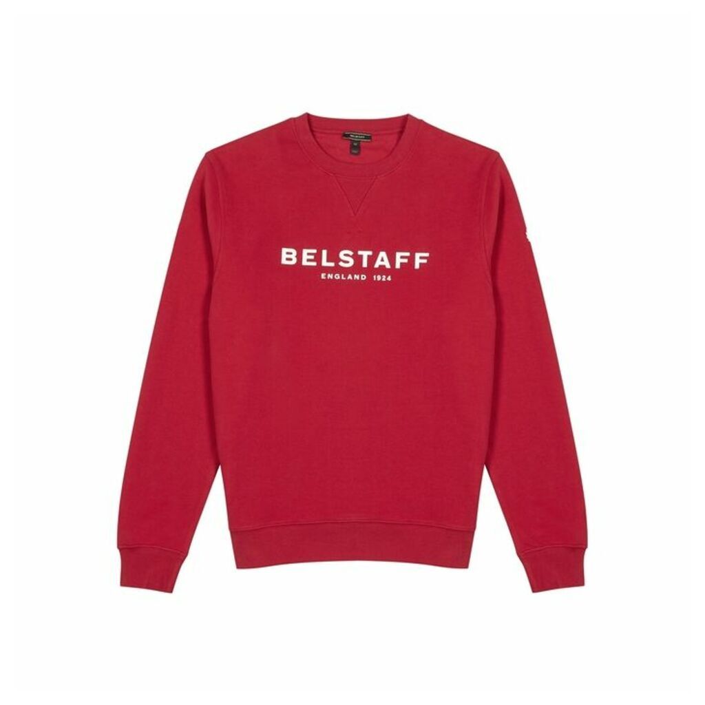 Belstaff Red Printed Logo Cotton Sweatshirt