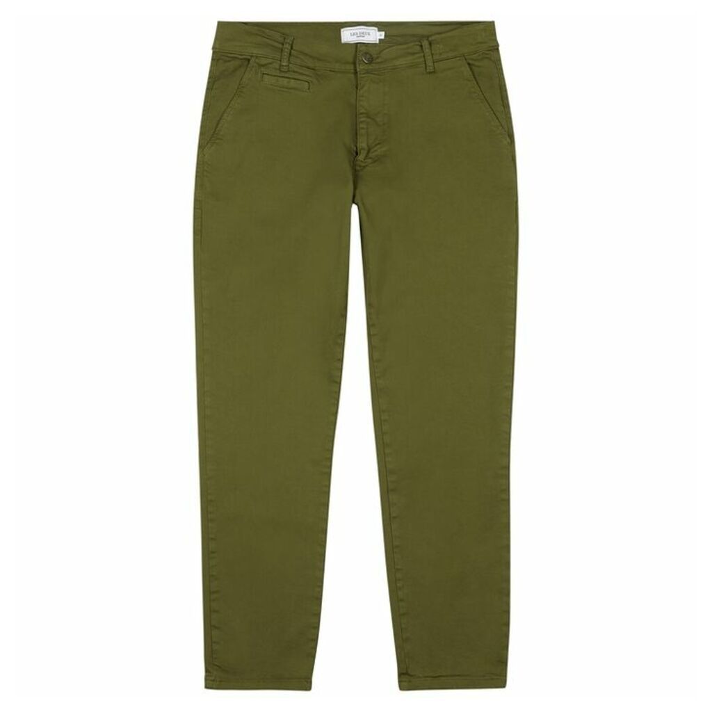 Les Deux Orta Army Green Stretch-cotton Chinos