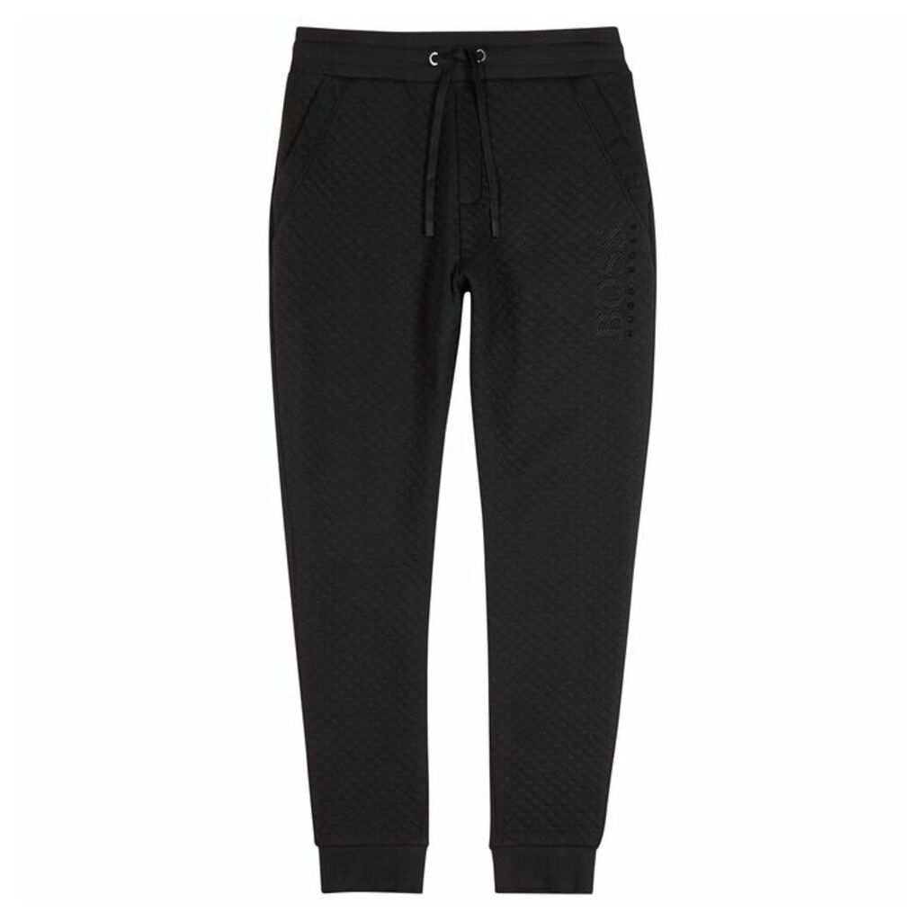 BOSS Black Quilted Cotton Sweatpants