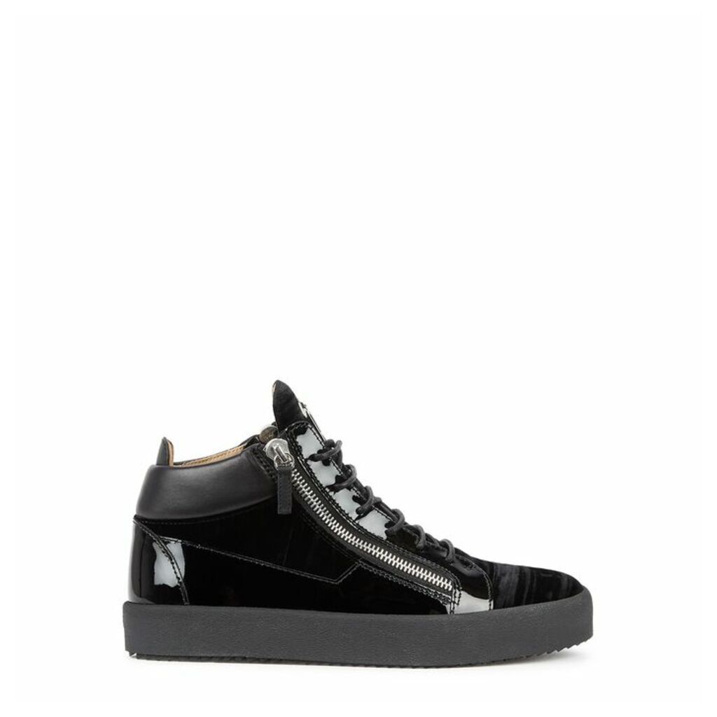 Giuseppe Zanotti May Black Velvet Hi-top Sneakers