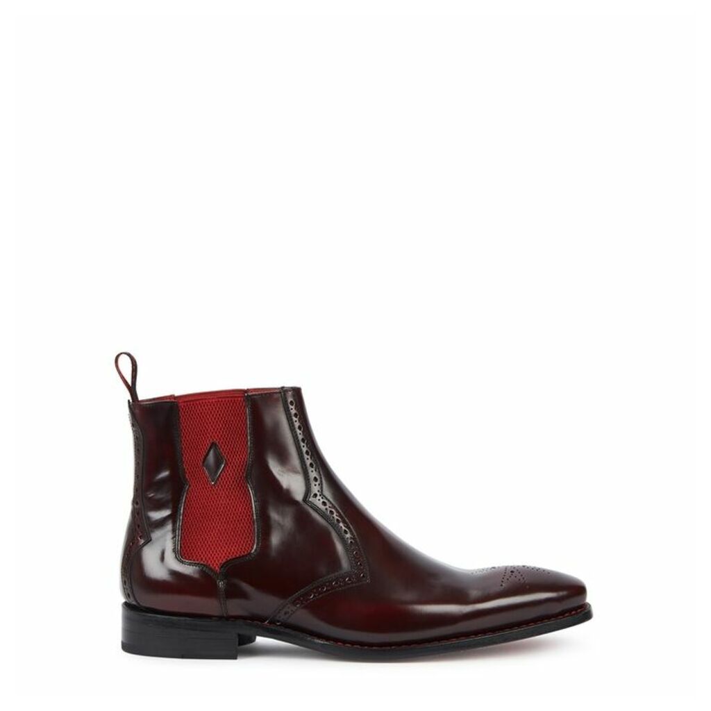 Jeffery West Hunger Burgundy Leather Chelsea Boots