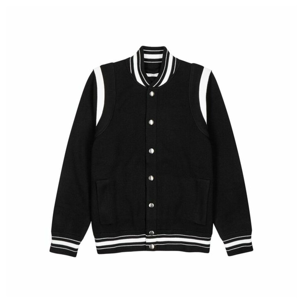 Givenchy Black Knitted Wool Bomber Jacket