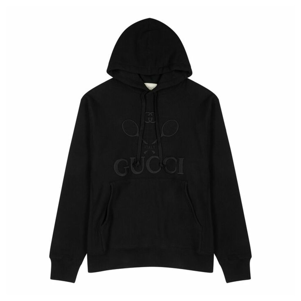 Gucci Black Embroidered Cotton Sweatshirt