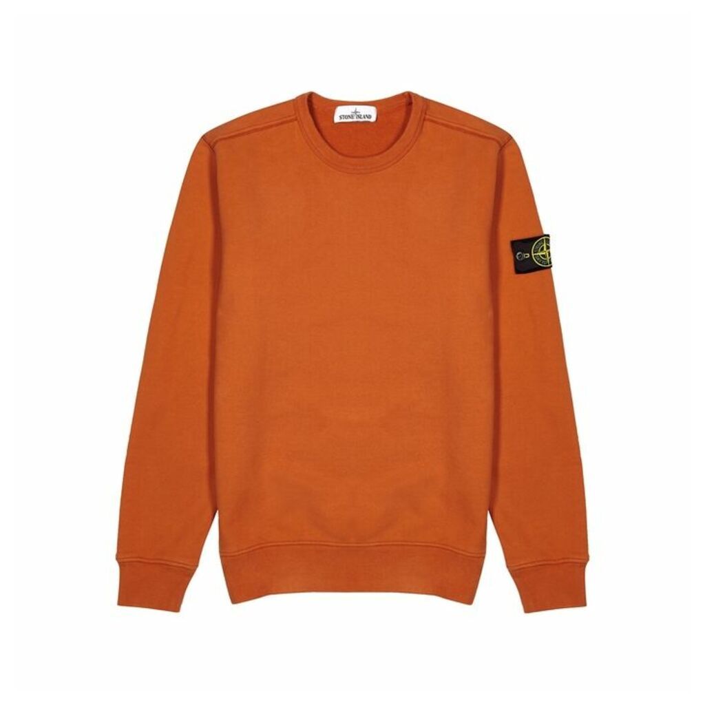 Stone Island Orange Cotton Sweatshirt
