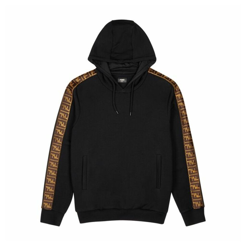 Fendi Black Hooded Cotton-blend Sweatshirt