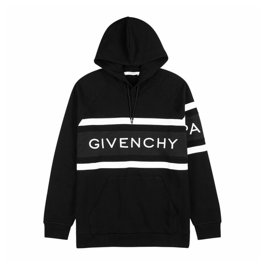 Givenchy Black Logo Hooded Cotton Sweatshirt