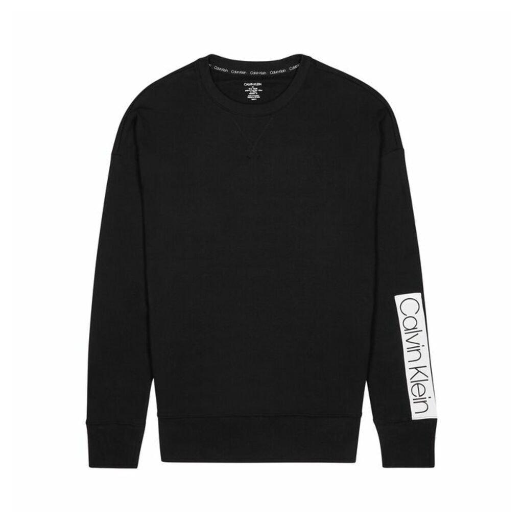 Calvin Klein Black Logo-appliquéd Cotton Sweatshirt