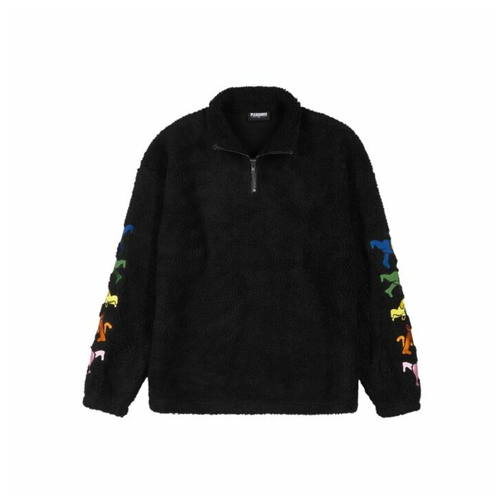 Pleasures Dead Black Embroidered Fleece Sweatshirt