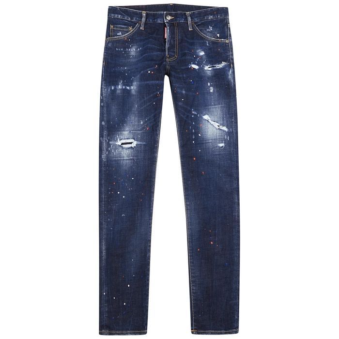 Cool Guy Blue Distressed Slim-leg Jeans