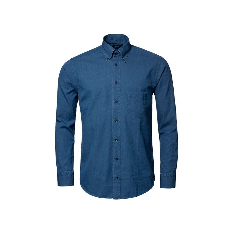 Navy Lightweight Denim Shirt - Contemporary Fit