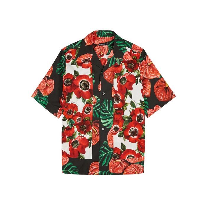 Floral-print Stretch-cotton Shirt - MULTICOLOURED - 16