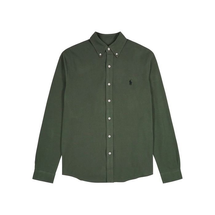 Green Logo Piqué Cotton Shirt - XL
